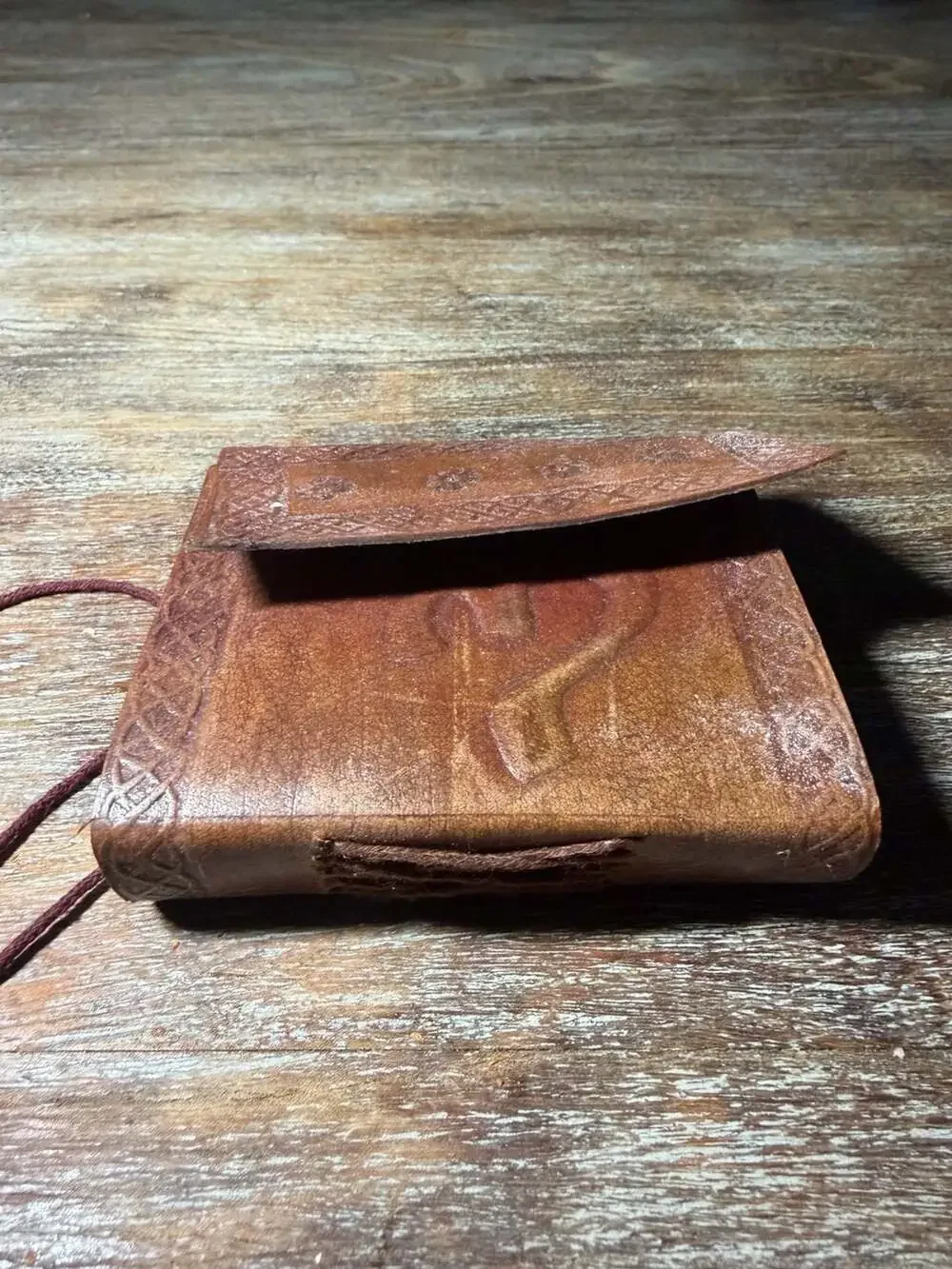 Handmade Embossed Leather Pocket Mini Notebook Journal